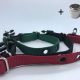 dog fence spare collar straps red, black and green