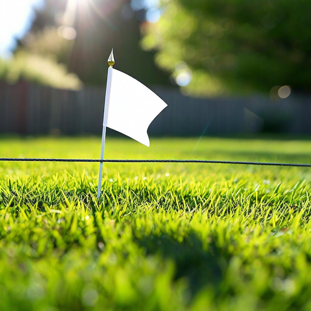 Thin dog fence wire and tiny training flags — not suitable for burial or effective containment