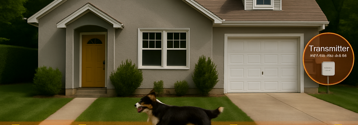 Diagram showing how the dog fence collar works