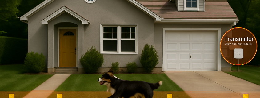 Diagram showing how the dog fence collar works