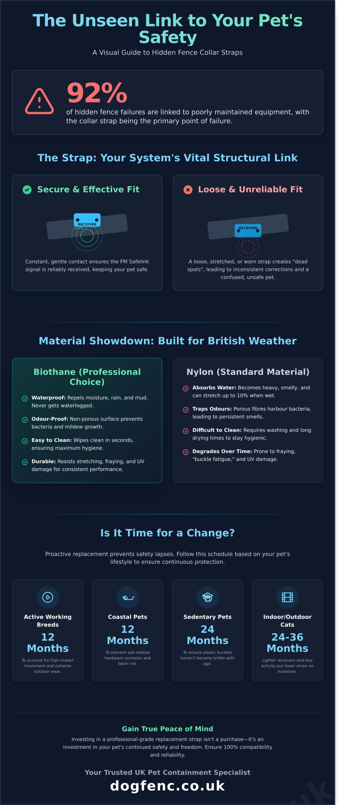 Replacement Collar Straps for Dog & Cat Fence Systems: The 2026 Safety Guide - Infographic
