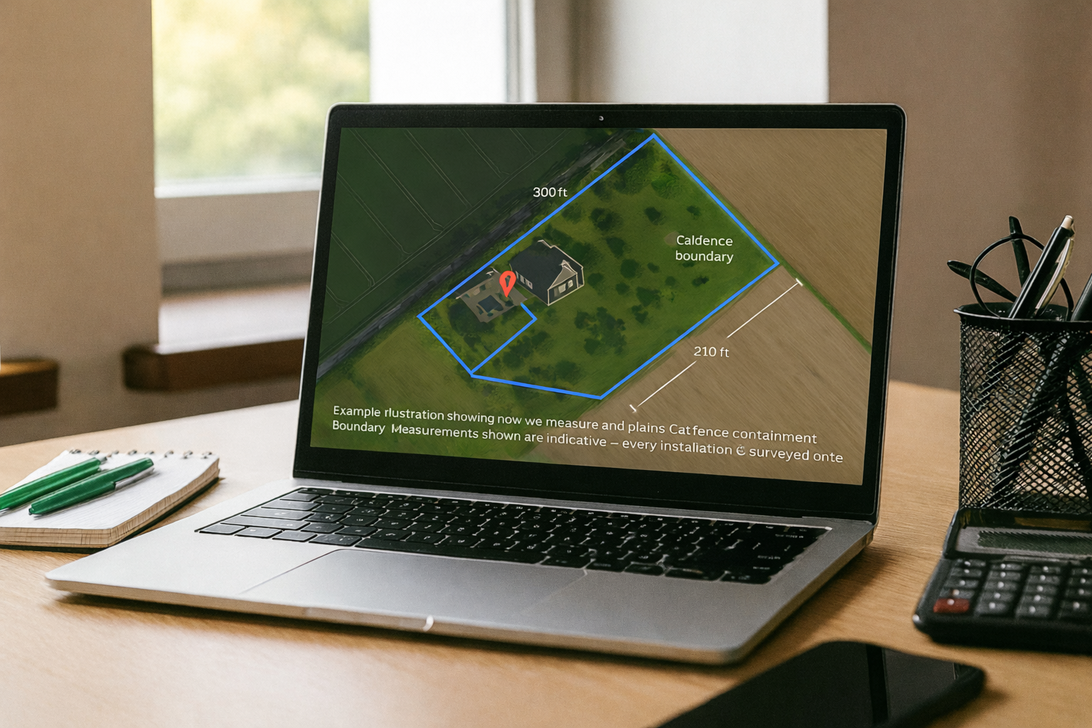 dog-fence-boundary-measurement-online-quote Online measurement of garden boundary for dog fence installation quote using aerial mapping – no site visit required