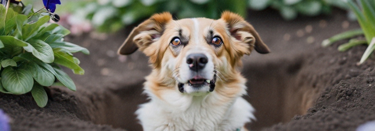 Stop dogs digging up flower bed with a hidden dog fence