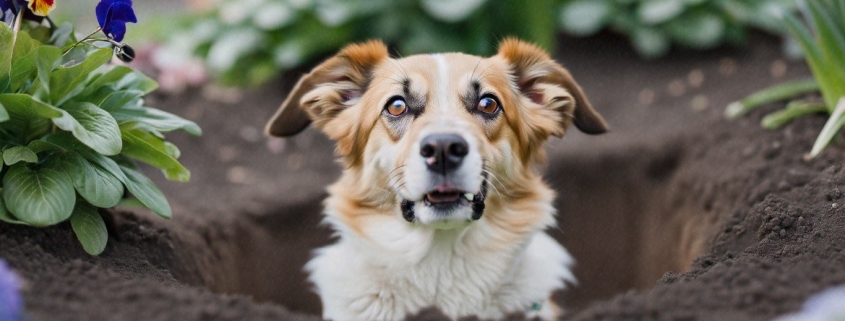 Stop dogs digging up flower bed with a hidden dog fence