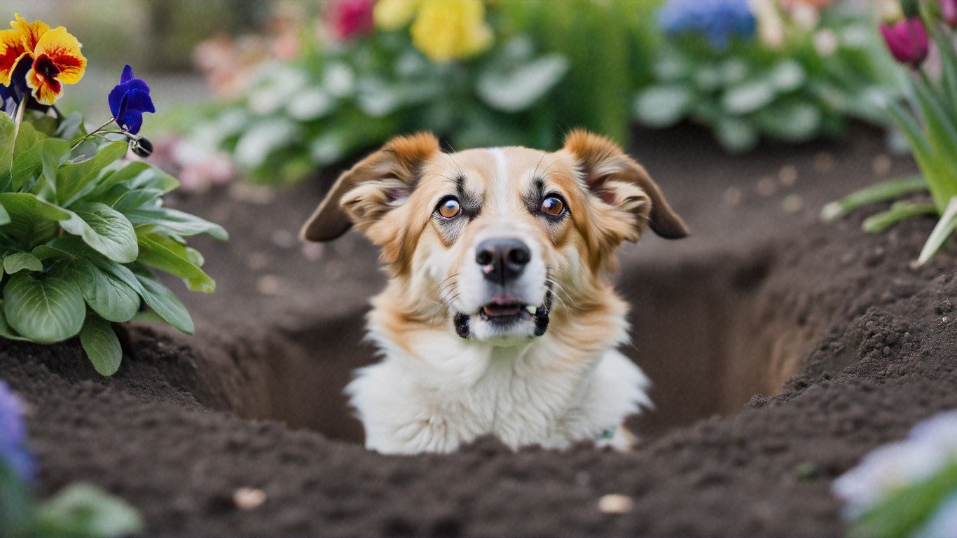 Keep dog out of flower beds with a hidden dog fence