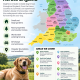 Underground dog fence installation across England showing DogFence coverage areas and counties